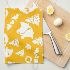 Paño De Cocina Patrón de Navidades amarillos