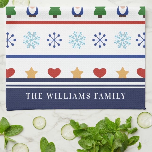 Paño De Cocina Patrón de Navidades de nómadas y copos de nieve -  (Doblado)