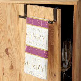 Paño De Cocina Patrón de Navidades de oro magenta#35 ID1009