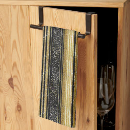 Paño De Cocina Patrón de Navidades de oro negro #28 ID1009