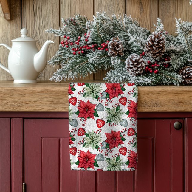 Paño De Cocina Patrón de navidades Poinsettia (Subido por el creador)