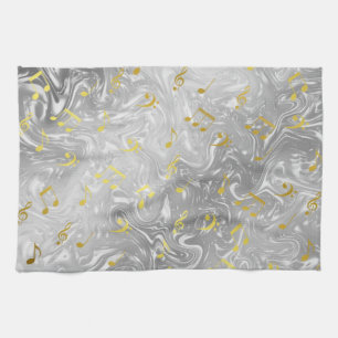 Paño De Cocina patrón de notas de música elegante