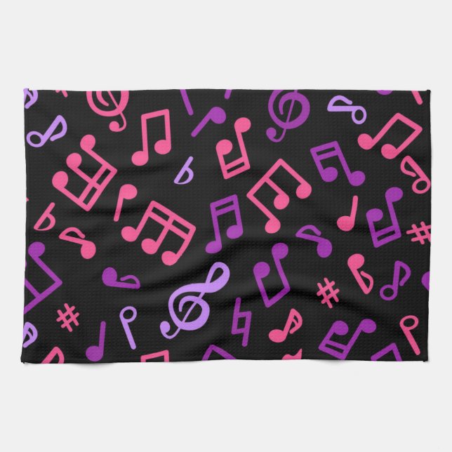 Paño De Cocina Patrón de notas musicales (Horizontal)