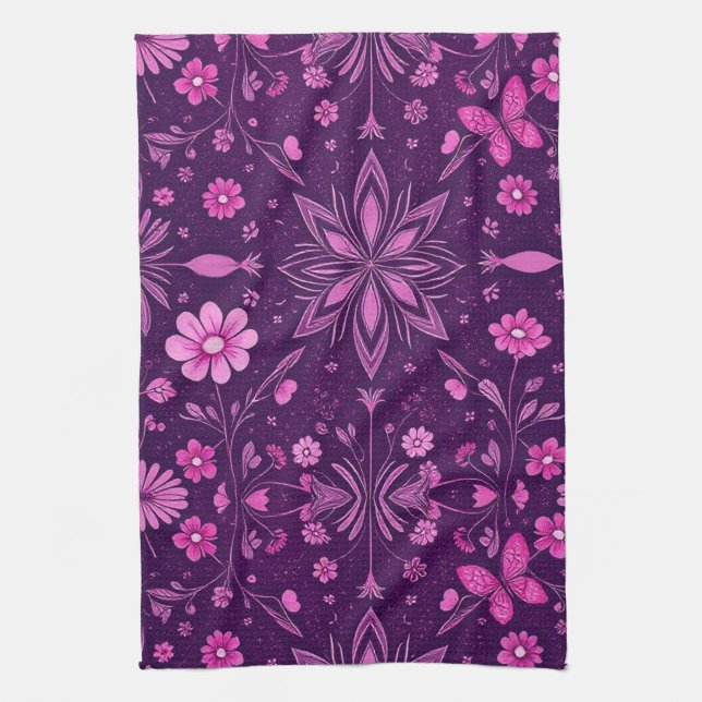 Paño De Cocina Patrón de núcleo de la flor (Vertical)