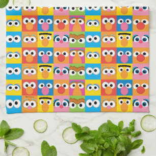 Paño De Cocina Patrón de ojos de caracteres de Plaza Sésamo