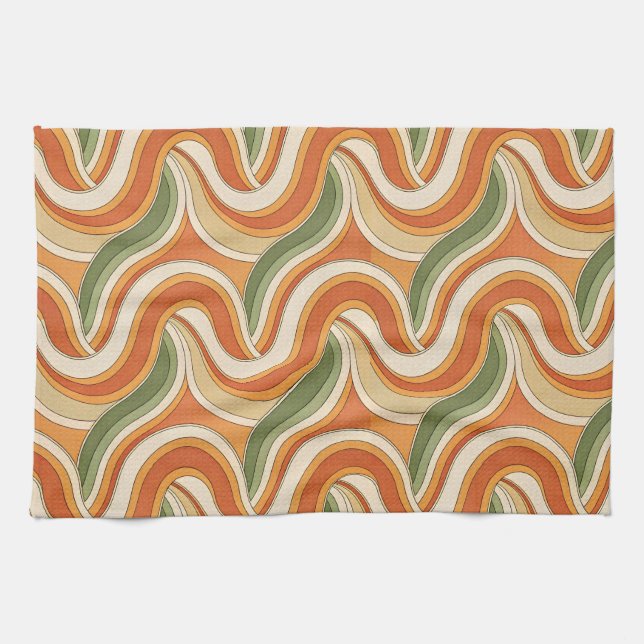 Paño De Cocina Patrón de ondas mágicas (Horizontal)