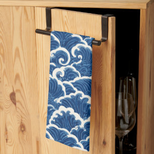 Paño De Cocina Patrón de ondas oceánicas sin foco de inspiración