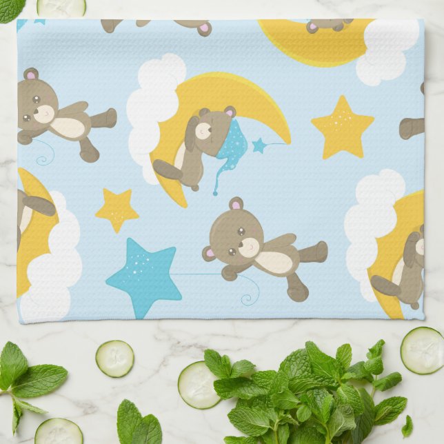 Paño De Cocina Patrón De Osos, Osos Cubiertos, Osos De Teddy, Est (Doblado)