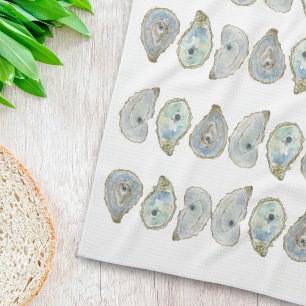 Paño De Cocina Patrón de ostión acuático costero