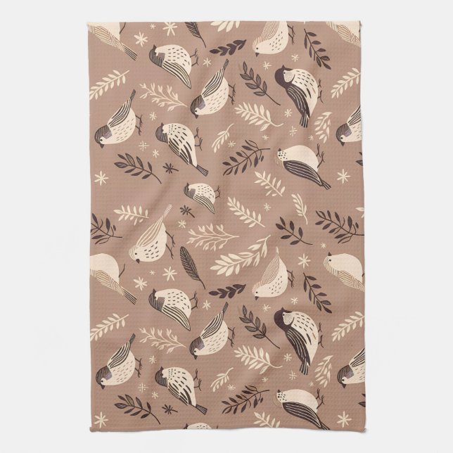 Paño De Cocina Patrón de pájaros extravagantes (Vertical)