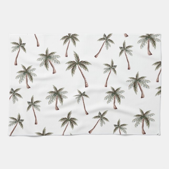Paño De Cocina Patrón de palmeras sin foco, regalo de verano (Horizontal)