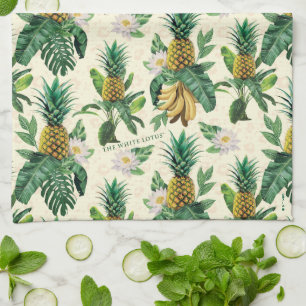 Paño De Cocina Patrón de paraíso de piña de Lotus blanco