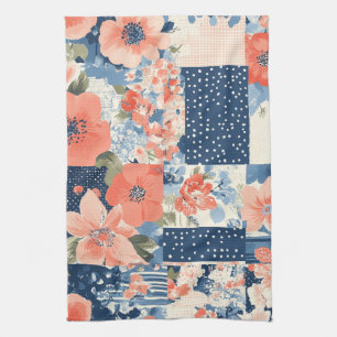 Paño De Cocina Patrón de parchwork floral vintage (11)