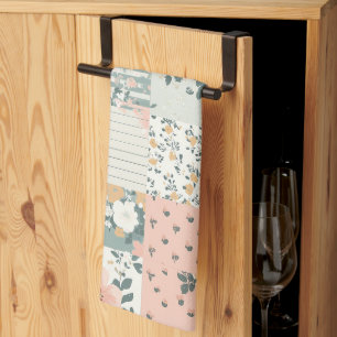 Paño De Cocina Patrón de parchwork floral vintage - Pastel (1)