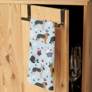 Paño De Cocina Patrón de Pastor Alemán Patriótico