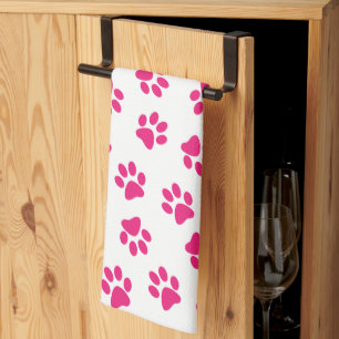Paño De Cocina Patrón De Paws, Paws De Perro, Paws Rosados