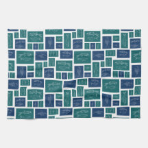 Patrón de peces azul verde vintage