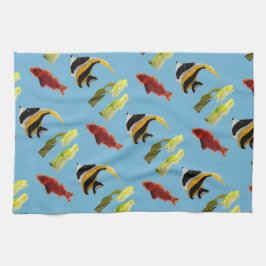 Paño De Cocina Patrón de peces del mar acuático