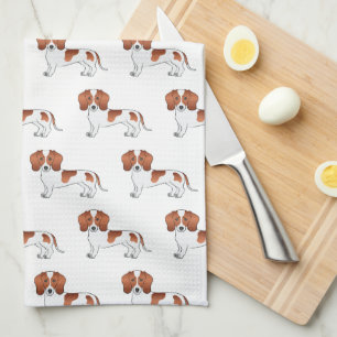 Paño De Cocina Patrón de perro de dibujos animados Dachshund de p