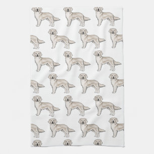 Paño De Cocina  Patrón de perro lindo Retriever Dorado Crema Ingl