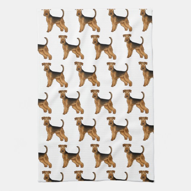 Paño De Cocina Patrón de perro lindo Terrier de Airedale Terrier  (Vertical)