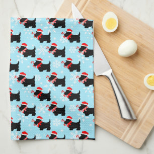 Paño De Cocina Patrón de perros escoceses navidades