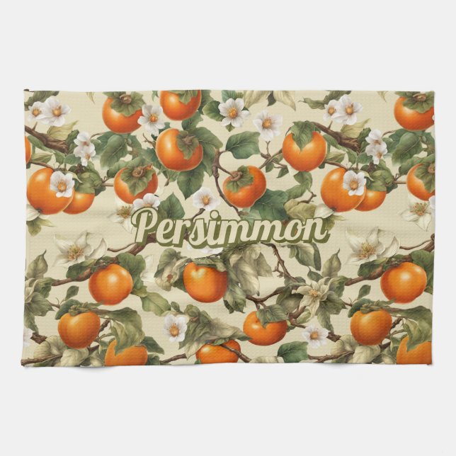 Paño De Cocina Patrón de Persimmons (Horizontal)