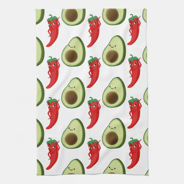 Paño De Cocina Patrón de Personalizado de aguacate verde suave ro (Vertical)