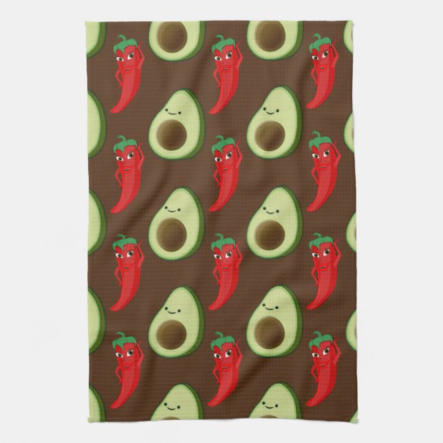 Paño De Cocina Patrón de Personalizado de aguacate verde suave ro (Vertical)