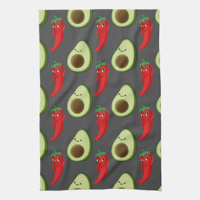 Paño De Cocina Patrón de Personalizado de aguacate verde suave ro (Vertical)