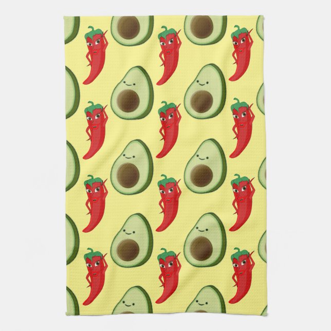 Paño De Cocina Patrón de Personalizado de aguacate verde suave ro (Vertical)