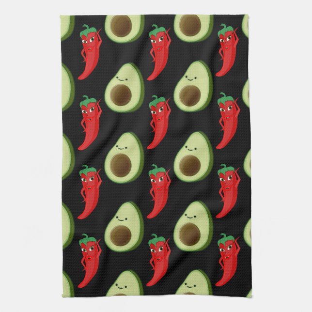 Paño De Cocina Patrón de Personalizado de aguacate verde suave ro (Vertical)