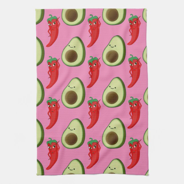 Paño De Cocina Patrón de Personalizado de aguacate verde suave ro (Vertical)