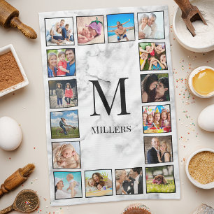 Paño De Cocina Patrón de Piedra de Mármol Blanco