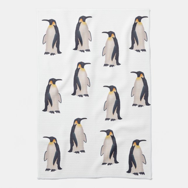 Paño De Cocina Patrón de pingüinos de corte (Vertical)