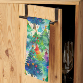 Paño De Cocina patrón de pino de árbol de Navidad