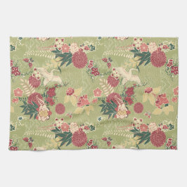 Paño De Cocina Patrón de pintura de seda oriental