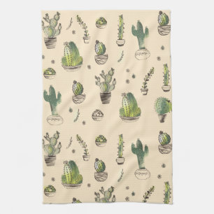 Paño De Cocina Patrón de plantas de cactus Suculentas de la vida