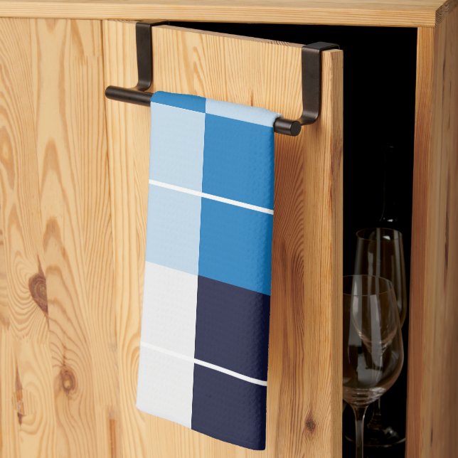 Paño De Cocina Patrón de plástico de contrastado azul (Pliegue de tercios)