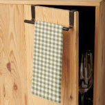 Paño De Cocina Patrón de platillos de Gingham Green Retro<br><div class="desc">Toallas de cocina de gafas de gafas rojas de color verde vivo con forma retro</div>
