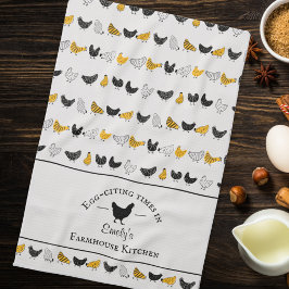 Paño De Cocina Patrón de pollo de cocina de granja personalizada