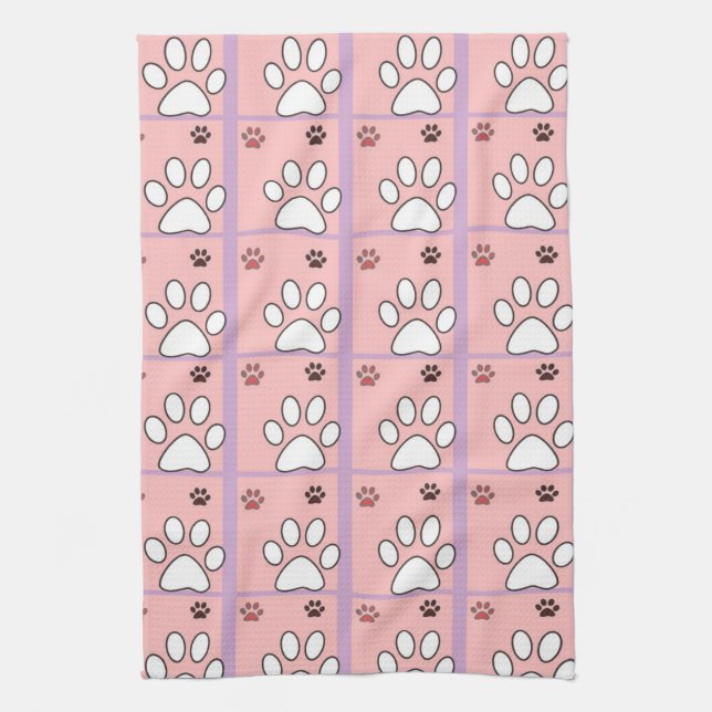 Paño De Cocina Patrón de puntas de perro (Vertical)