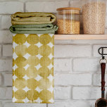 Paño De Cocina Patrón de puntos amarillos de acuarela de moda<br><div class="desc">Patrón de puntos amarillo acuarela de moda. Patrón de círculos de moda retro.</div>