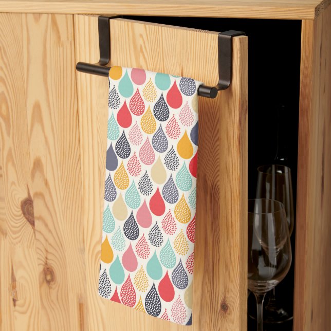 Paño De Cocina Patrón de puntos de arte pop Raindrop (Pliegue de tercios)