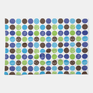 Paño De Cocina Patrón de puntos de círculo azul y verde