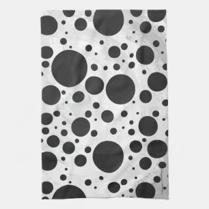 Paño De Cocina Patrón de puntos de polka negro de Kohl