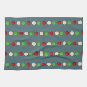 Paño De Cocina Patrón de puntos del Polka Blanco Verde Rojo