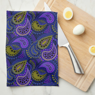 Paño De Cocina Patrón de puntos polka abstractos de pepinos turco