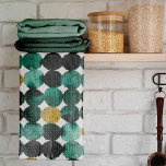 Paño De Cocina Patrón de puntos - purpurina de esmeraldas y oro<br><div class="desc">Patrón de puntos de color de agua - purpurina de esmeralda y oro. Patrón abstracto elegante con toques de purpurina dorado.</div>