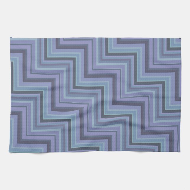 Paño De Cocina Patrón de rayas azules grises (Horizontal)